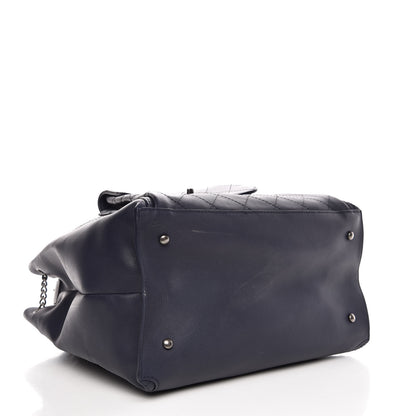Chanel Calfskin Stitched Large Urban Luxury Drawstring Backpack Navy Blue 4 of 9