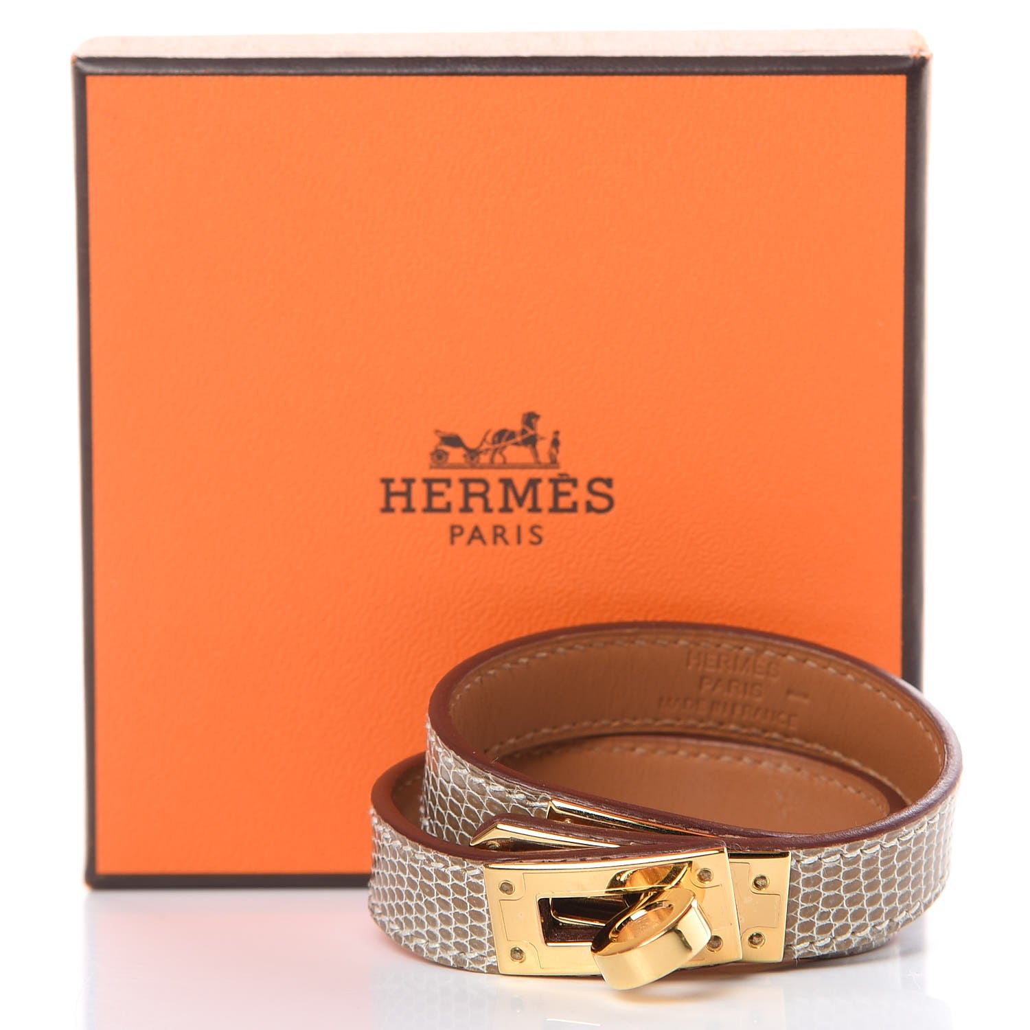 Hermes Lizard Kelly Double Tour Bracelet XS Ficelle 6 of 6