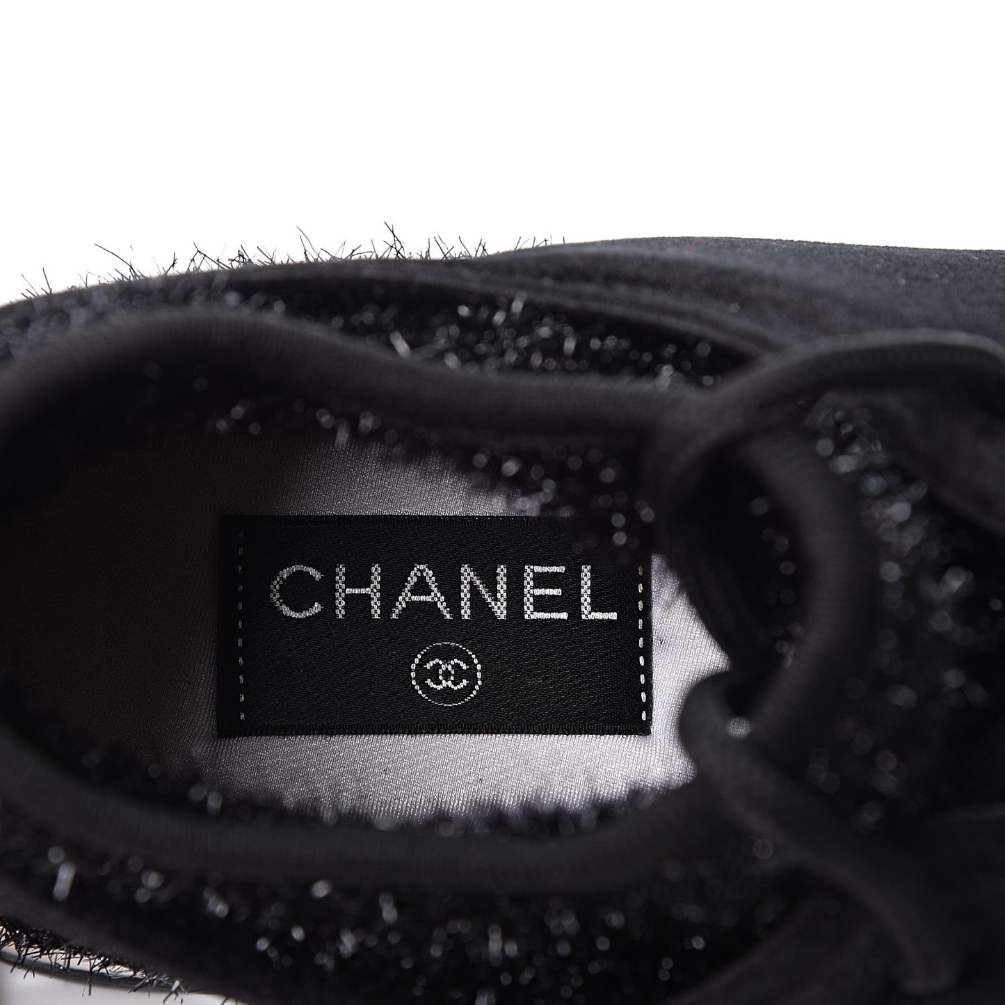 Stretch Fabric Velvet CC Sneakers 40.5 Black