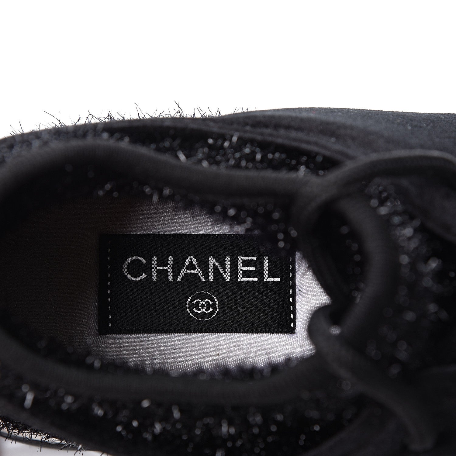 Chanel Stretch Fabric Velvet CC Sneakers 40.5 Black 8 of 10