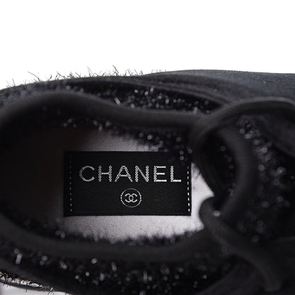 Chanel Stretch Fabric Velvet CC Sneakers 40.5 Black 8 of 10