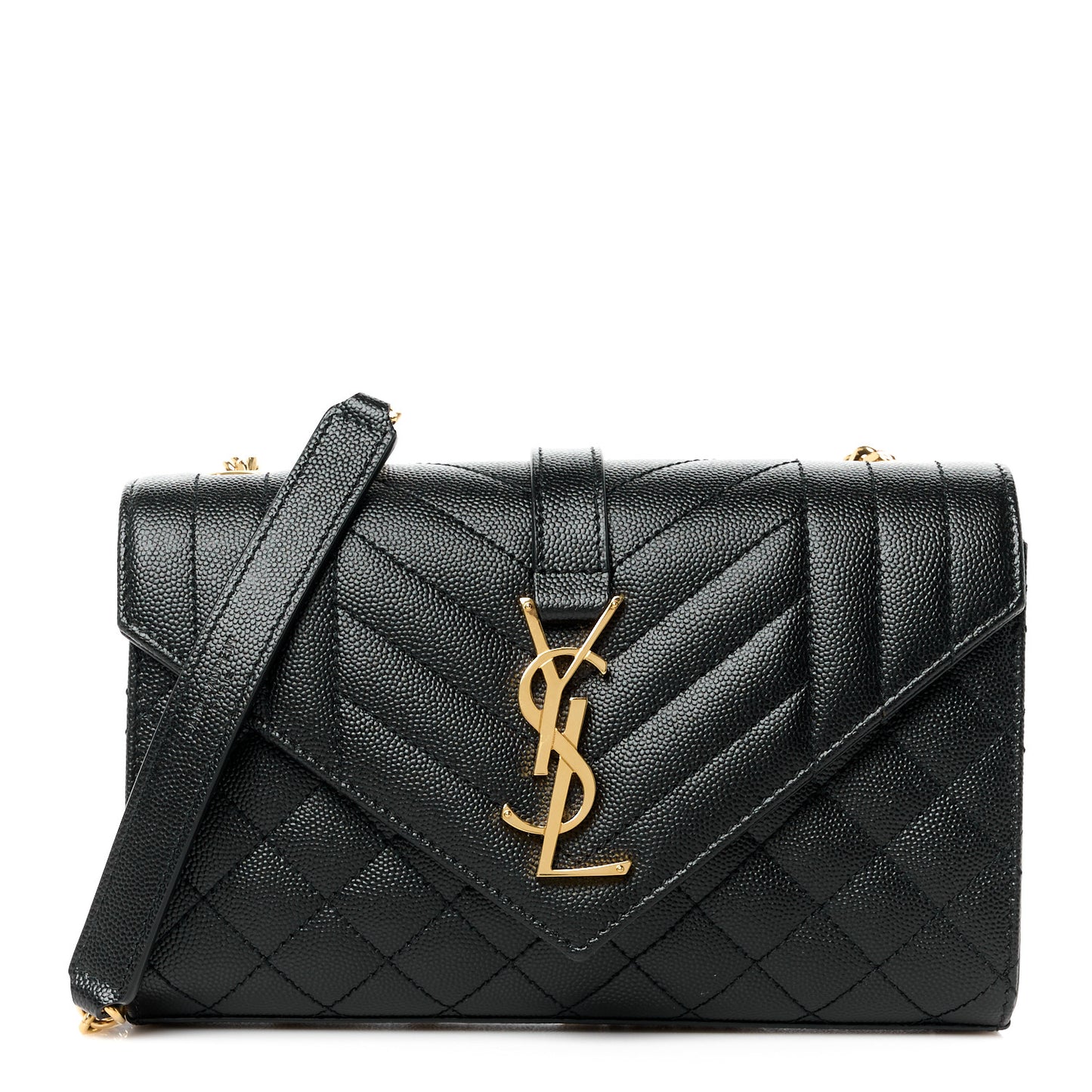 Grain De Poudre Textured Mixed Matelasse Triquilt Small Monogram Satchel Black