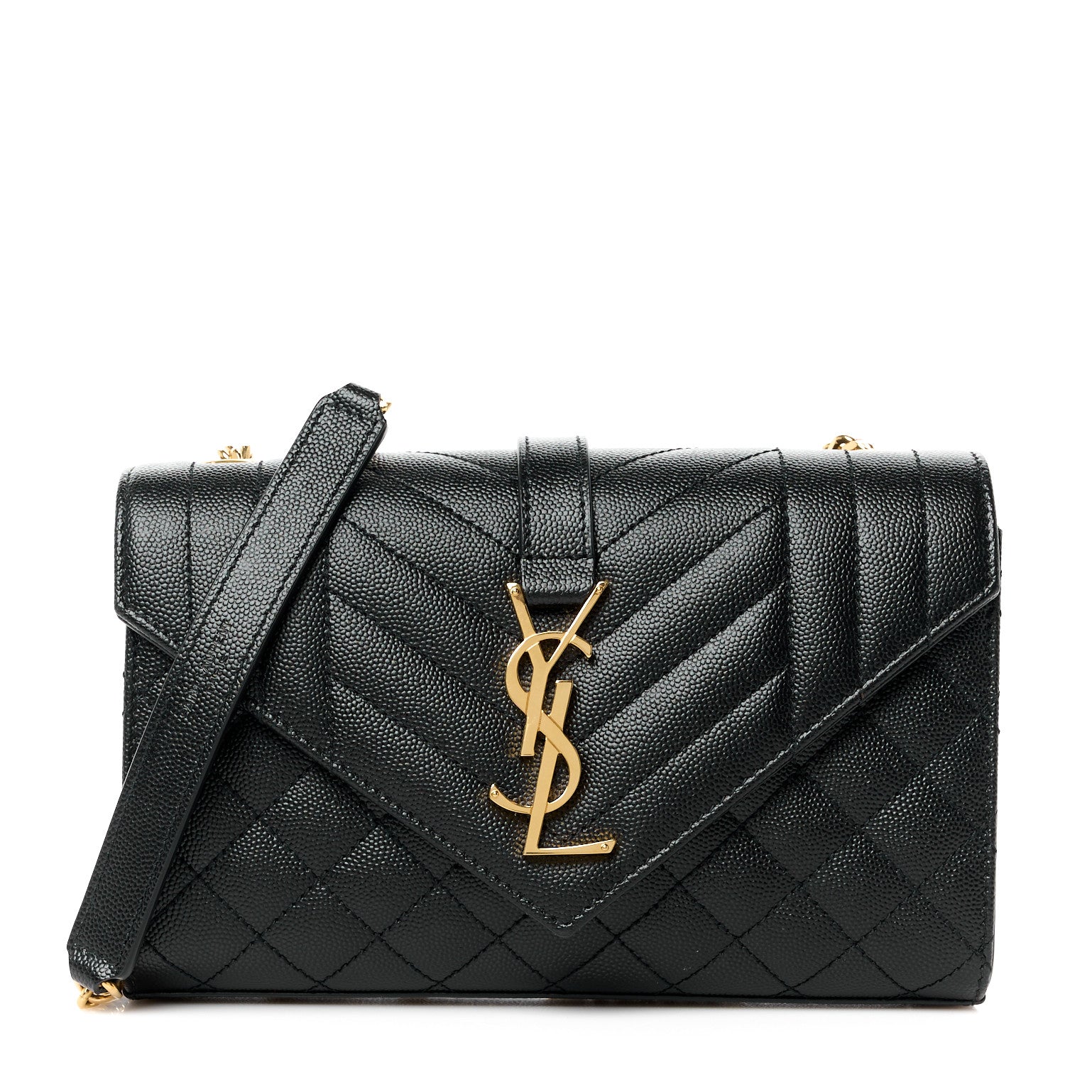 Saint Laurent Grain De Poudre Textured Mixed Matelasse Triquilt Small Monogram Satchel Black 1 of 11