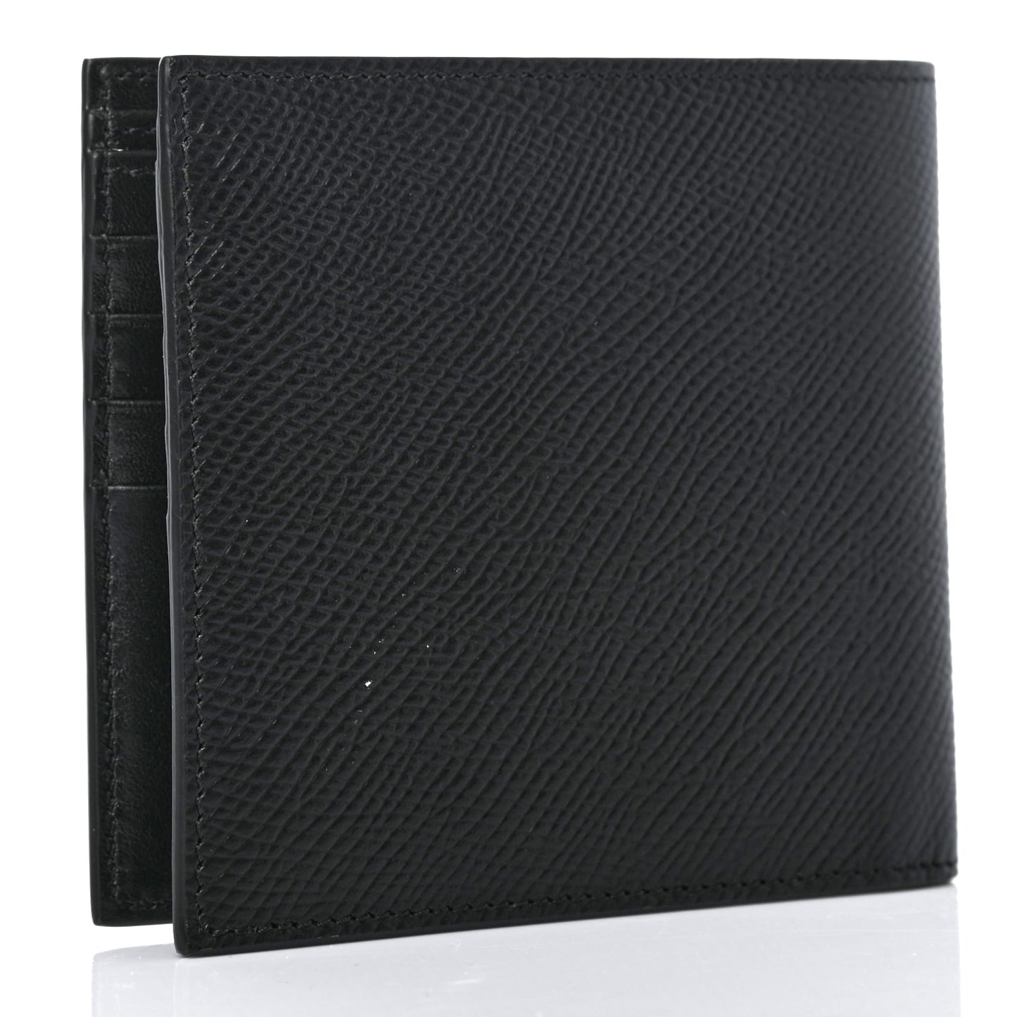 Grained Calfskin Bi-Fold Wallet Black