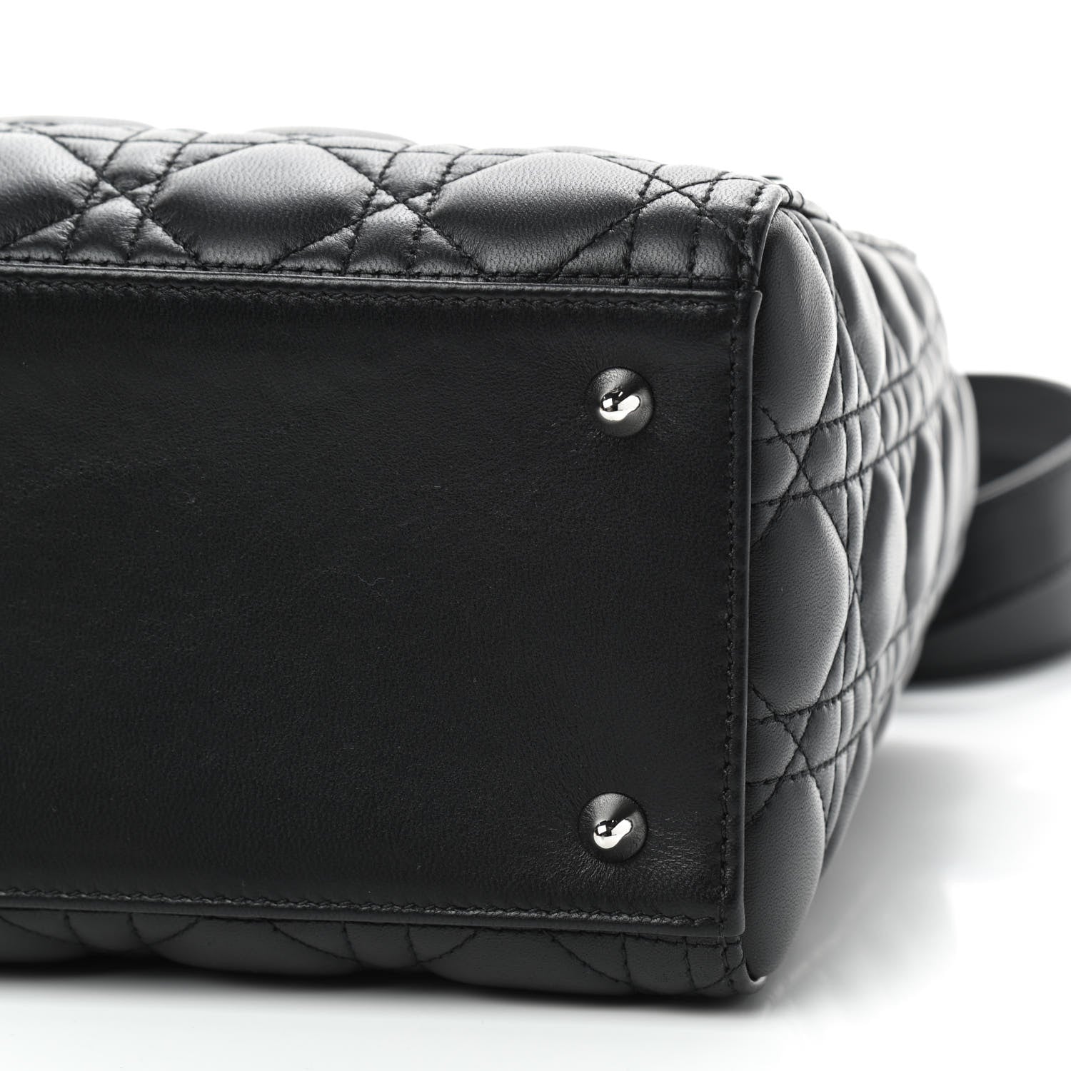 Christian Dior Lambskin Cannage Medium Lady Dior Black 7 of 9
