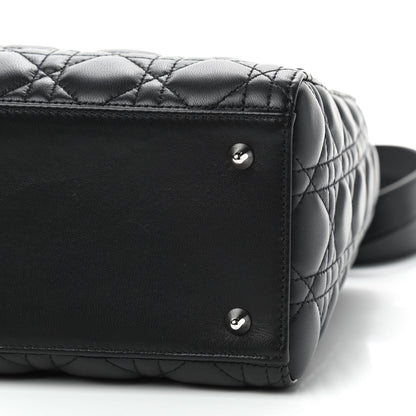Christian Dior Lambskin Cannage Medium Lady Dior Black 7 of 9