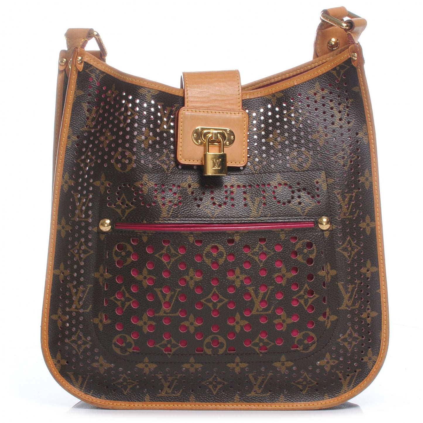Monogram Perforated Musette Fuchsia