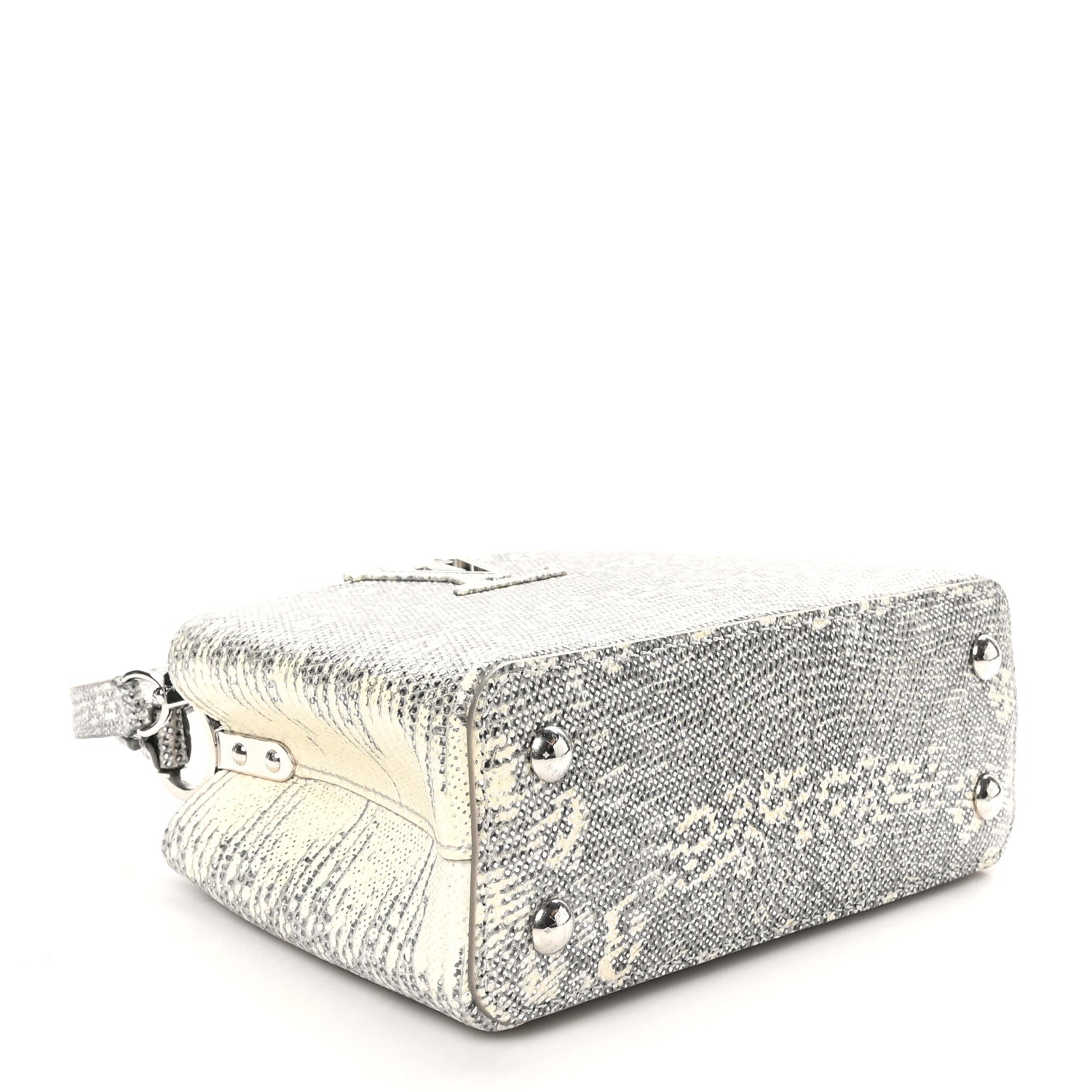 Louis Vuitton Lizard Mini Capucines Argento 4 of 10