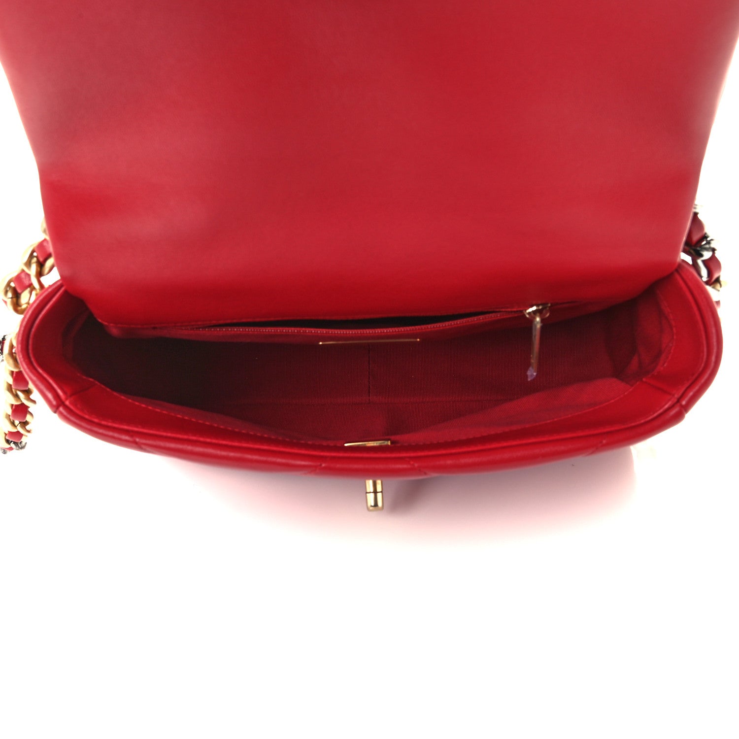 Chanel Lambskin Quilted Medium Chanel 19 Flap Red 5 of 10
