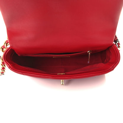 Chanel Lambskin Quilted Medium Chanel 19 Flap Red 5 of 10