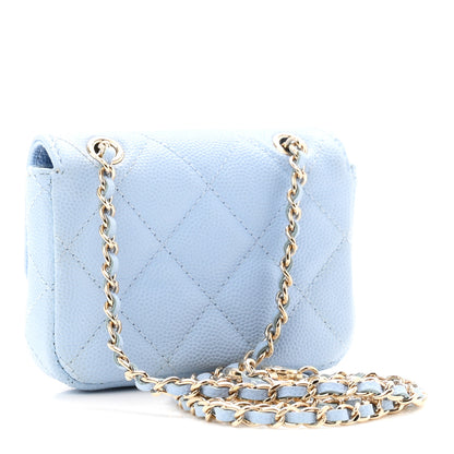 Chanel Caviar Quilted Flap Chain Waist Bag Light Blue 3 of 11
