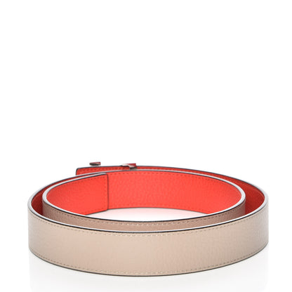 Louis Vuitton Taurillon Calfskin 30mm LV Initiales Belt 85 34 Galet Corail 4 of 7