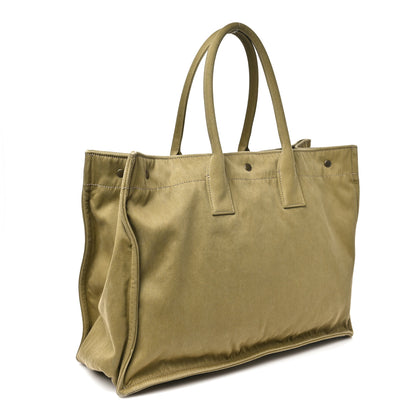 Saint Laurent Canvas Rive Gauche Maxi Tote Fir Green 3 of 10