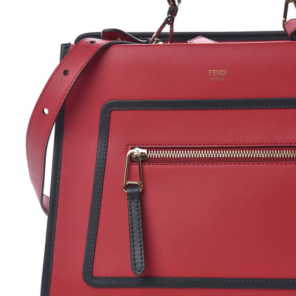 Fendi Vitello Century Opaco F is Fendi Bi-Color Small Runaway Satchel Fragola Black 8 of 11