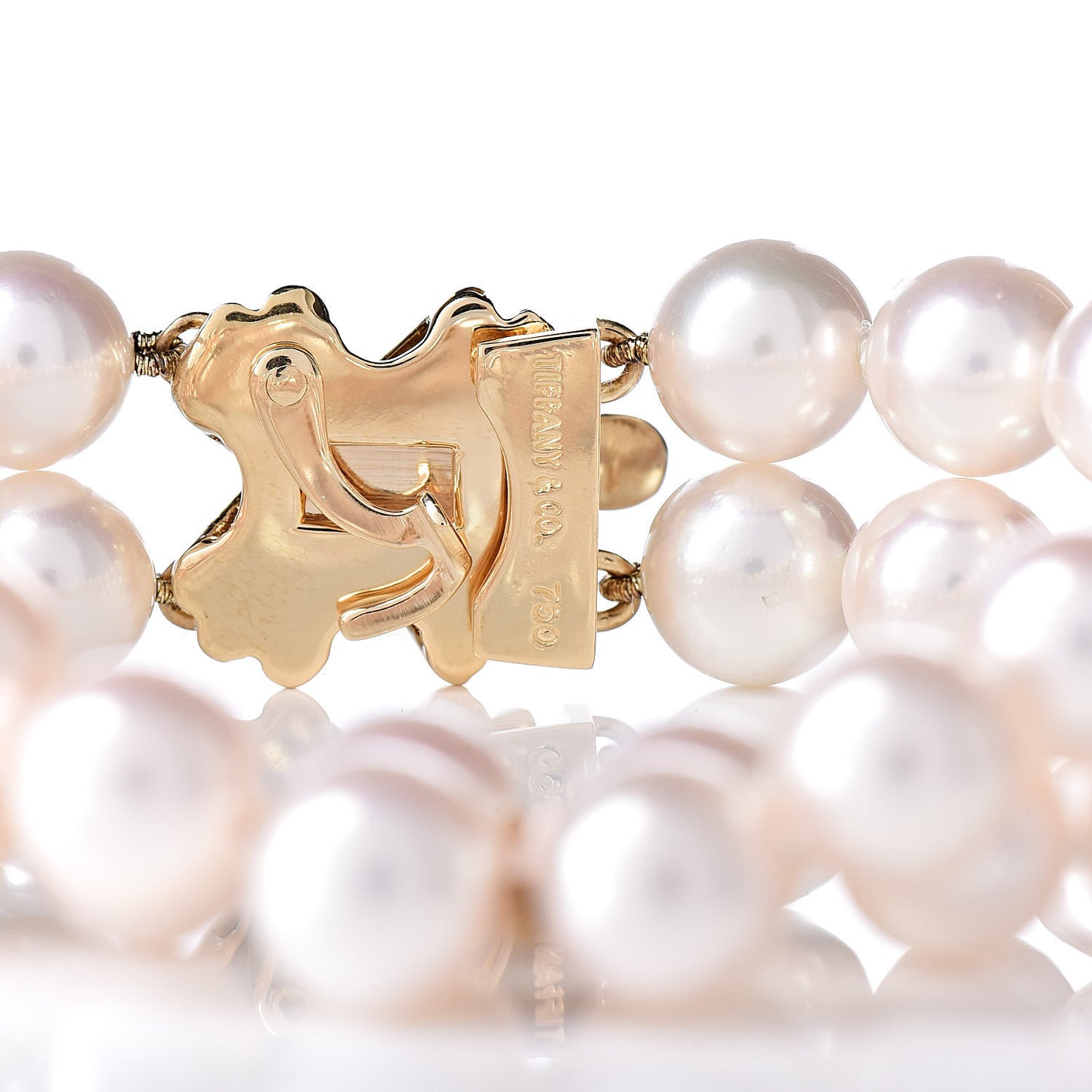 18K Yellow Gold Akoya Pearl 8-8.5mm Signature Double Strand Bracelet