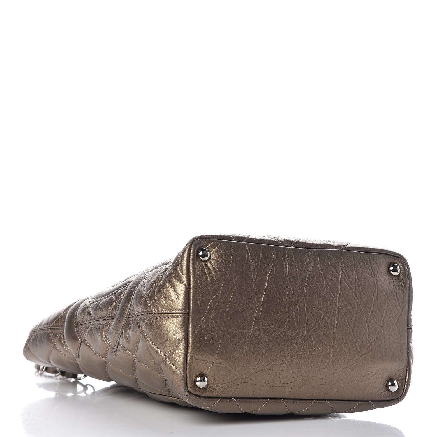 Chanel Metallic Aged Calfskin Quilted Medium Cotton Club Tote Bronze 4 of 9