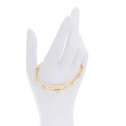 Hermes 18K Yellow Gold Diamond Pave PM Kelly Chaine Bracelet ST 2 of 5