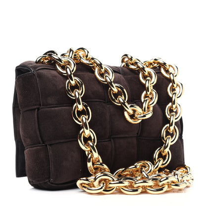 Bottega Veneta Suede Maxi Intrecciato Padded Chain Cassette Crossbody Bag Fondant 4 of 12