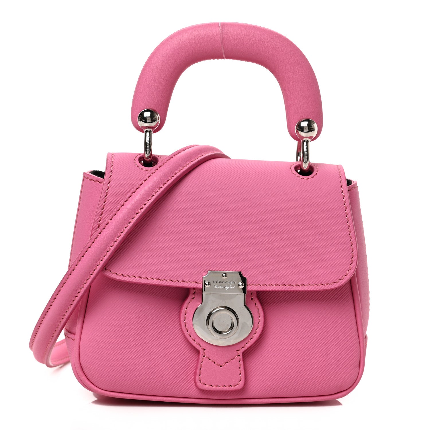 Burberry Trench Calfskin Mini DK88 Top Handle Bag Rose Pink 1 of 9