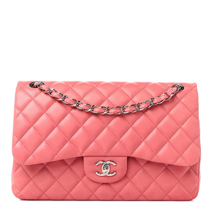 Chanel Lambskin Quilted Jumbo Double Flap Pink 1 of 16