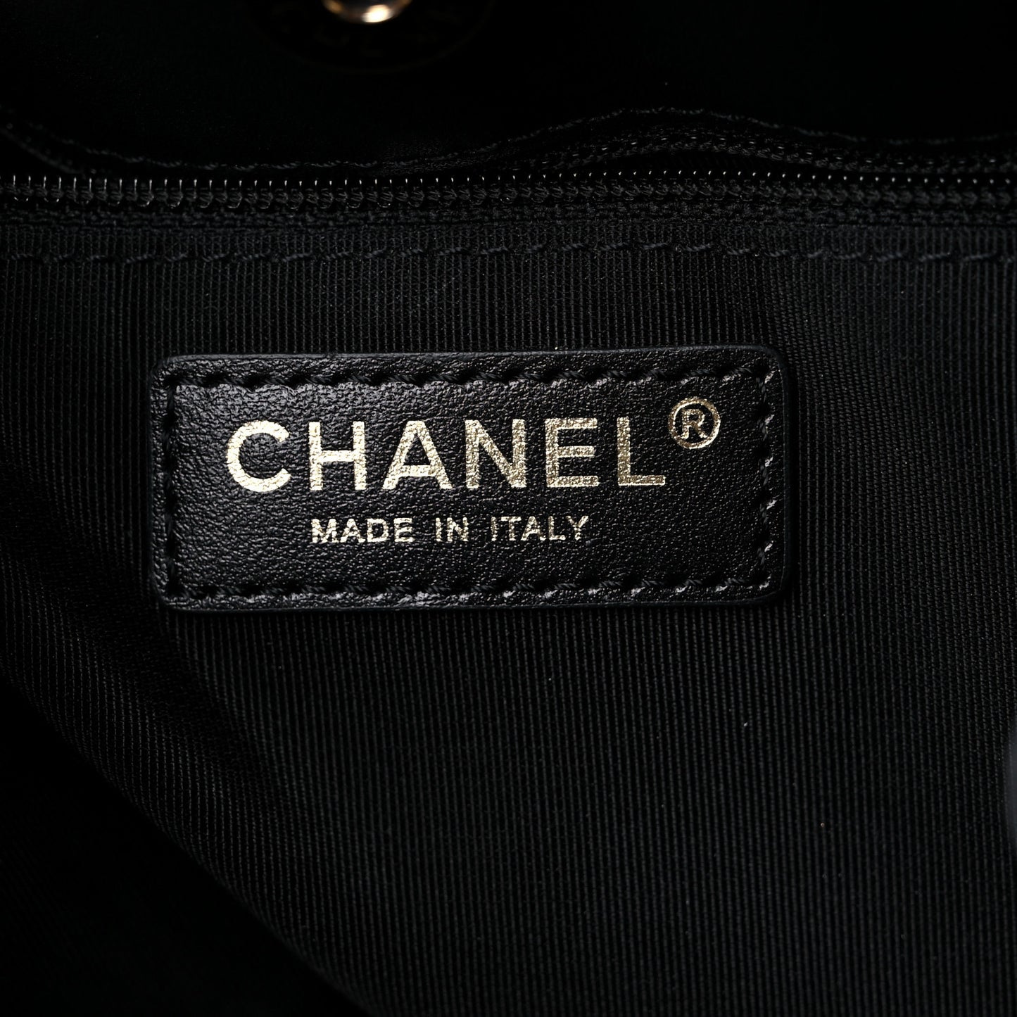 Lambskin Quilted CC Dweller Drawstring Tote Black