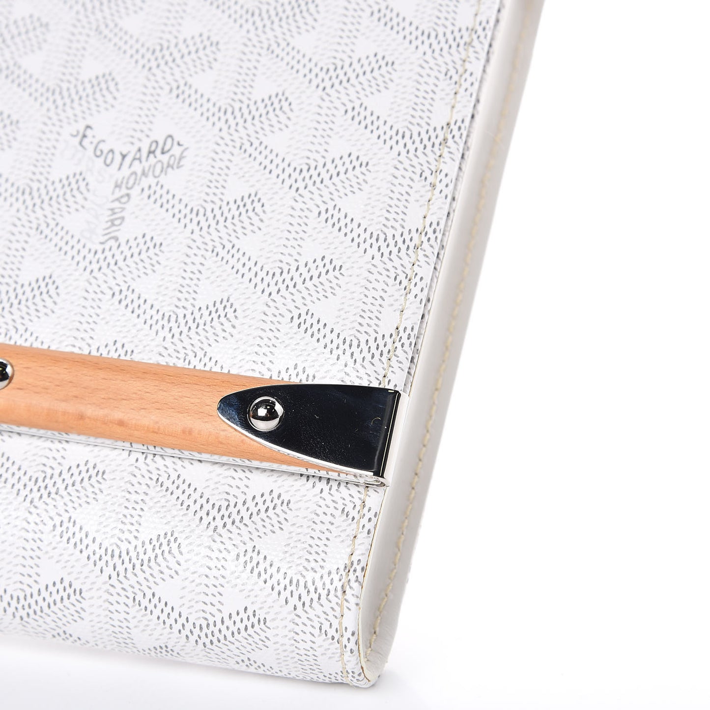 Goyardine Monte Carlo Bois Clutch White