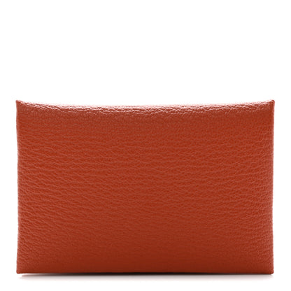 Hermes Chevre Mysore Calvi Card Case Cuivre 1 of 6
