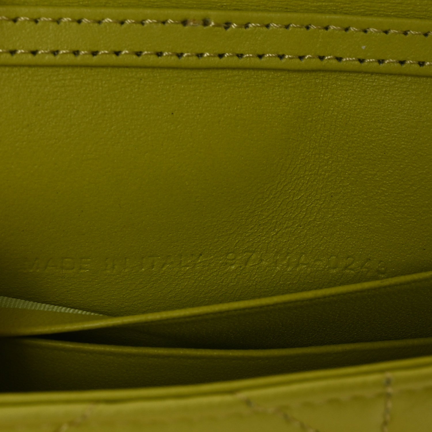 Christian Dior Lambskin Cannage Mini Caro Pouch on Chain Lime 7 of 11