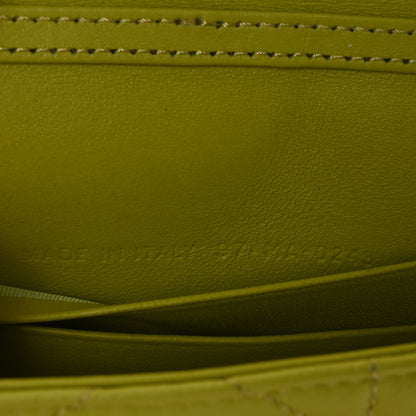 Christian Dior Lambskin Cannage Mini Caro Pouch on Chain Lime 7 of 11