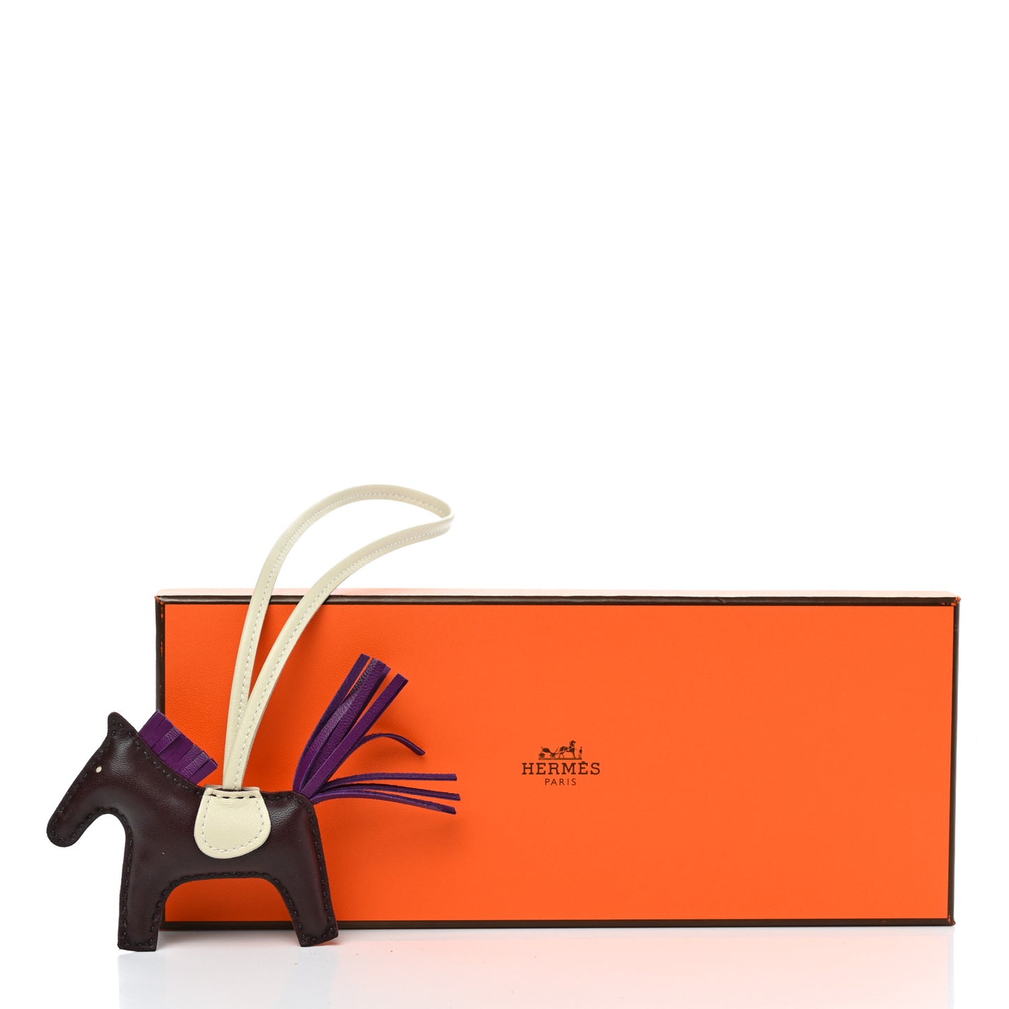 Milo Lambskin Grigri Rodeo Horse Bag Charm PM Rouge Sellier Craie Violet