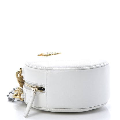 Chanel Shiny Goatskin Quilted 19 Round Clutch With Chain White 4 of 11