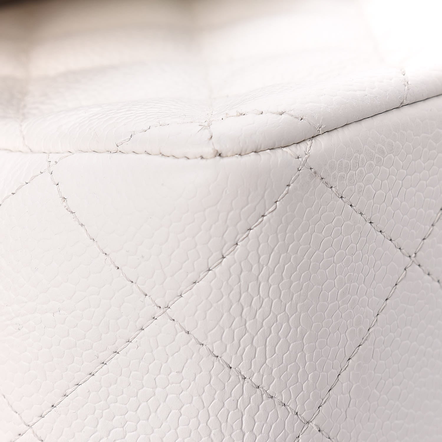 Chanel Caviar Quilted Jumbo Double Flap White 19 of 22