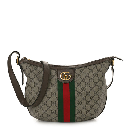 Gucci GG Supreme Monogram Web Small Ophidia Half Moon Hobo Brown 1 of 12