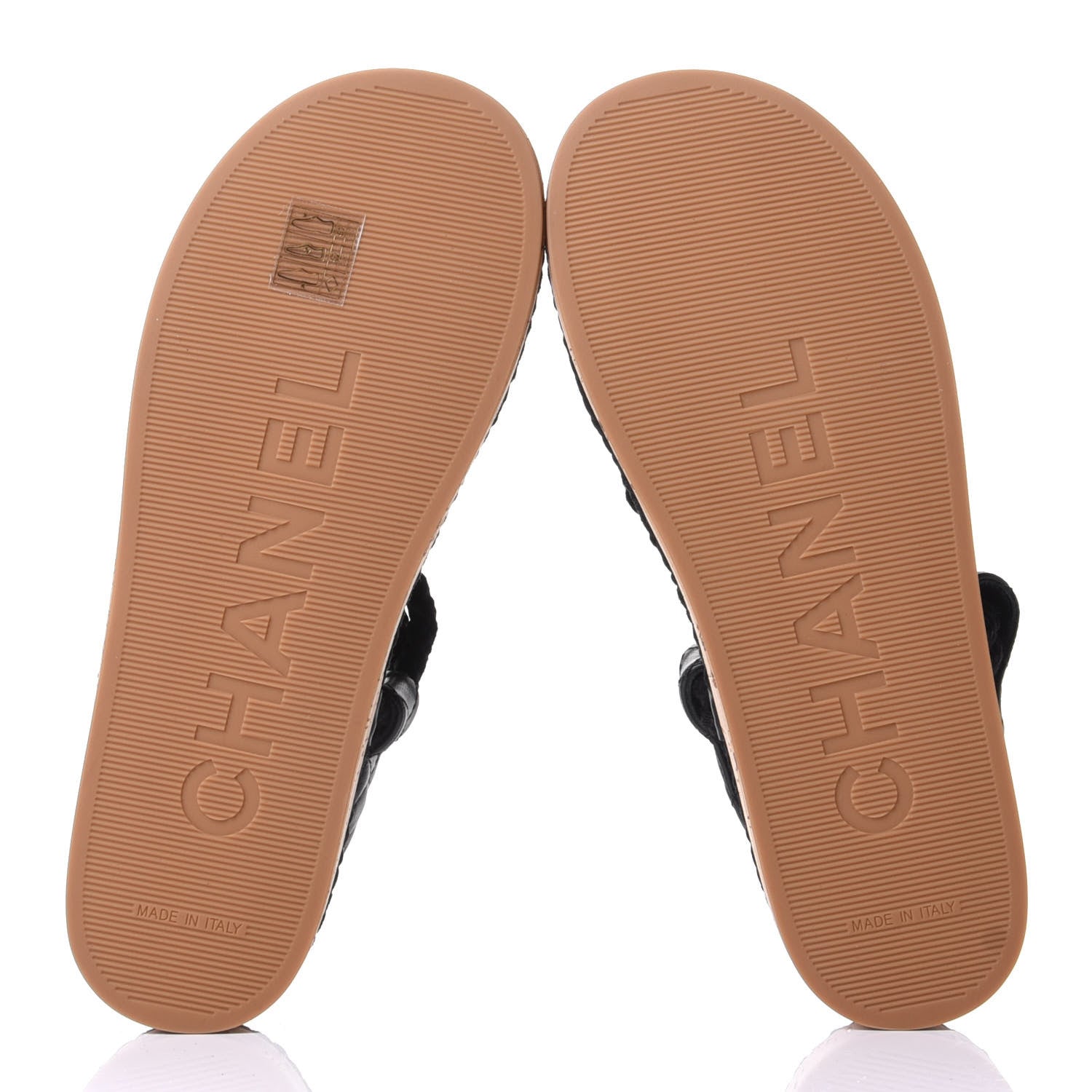 Chanel Cord Lambskin Quilted Logo Sandals 39 Black 7 of 11
