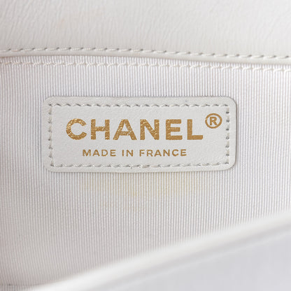 Chanel Sheepskin Braided Small Boy Reverso Flap White 6 of 13