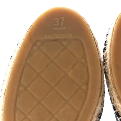 Chanel Velvet CC Espadrilles 37 Dark Navy Black 8 of 14