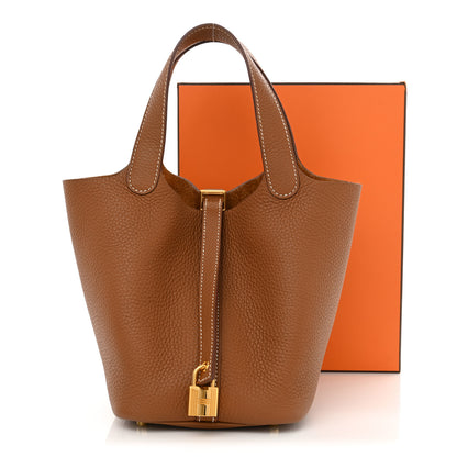 Hermes Taurillon Clemence Picotin Lock 18 PM Gold 11 of 11