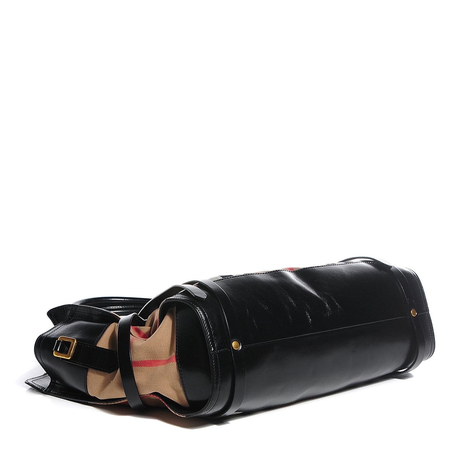 Burberry House Check Bridle Calfskin Kent Bag Black 4 of 8