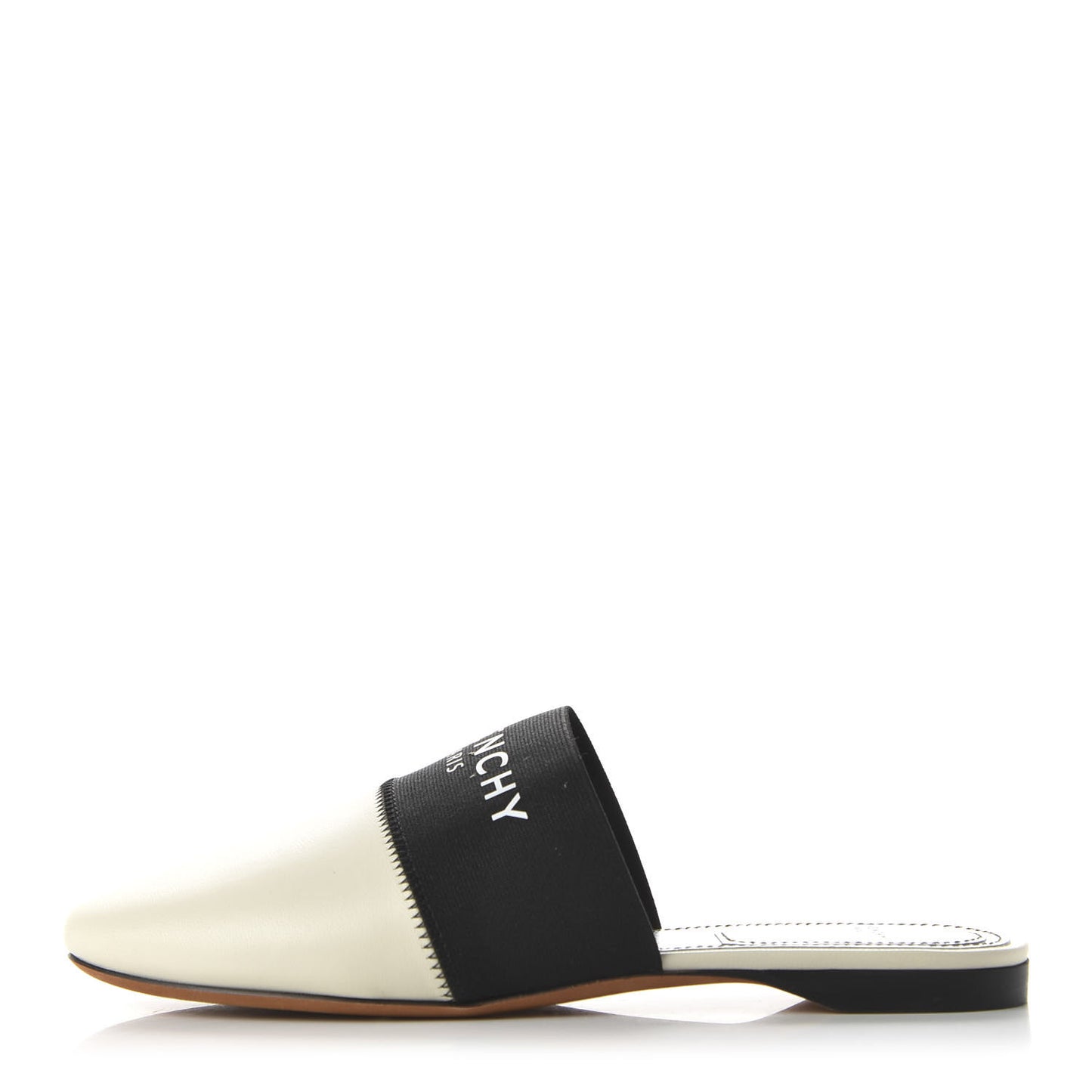 Lambskin Bedford Logo Mule Slides 36 Beige