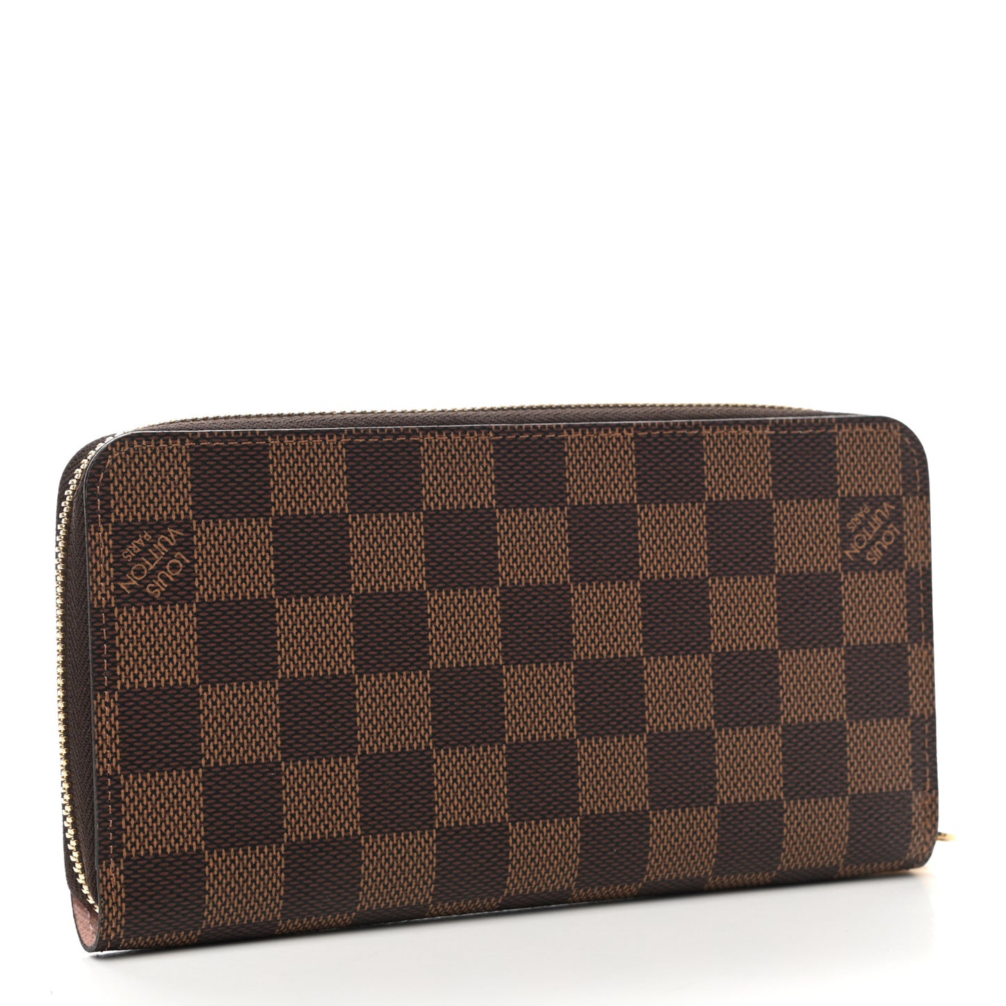 Damier Ebene Zippy Wallet Rose Ballerine