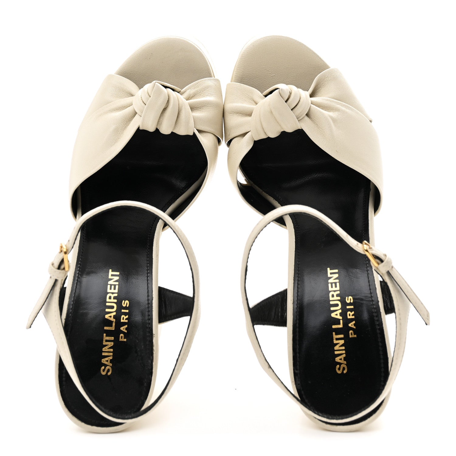 Saint Laurent Vendome Bianca 85 Platform Sandals 36 Pearl 2 of 10