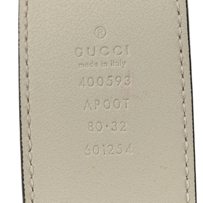 Gucci Calfskin Double G 40mm Belt 80 32 Mystic White 3 of 5