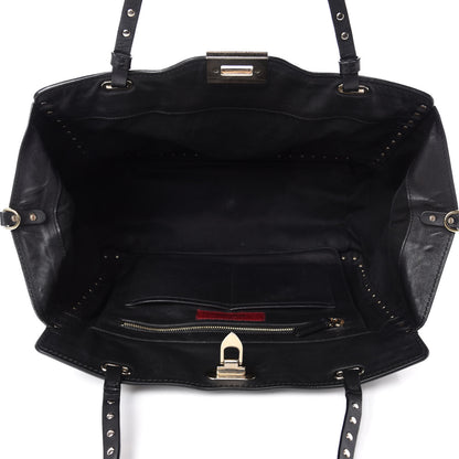Valentino Garavani Vitello Medium Rockstud Tote Black 6 of 14