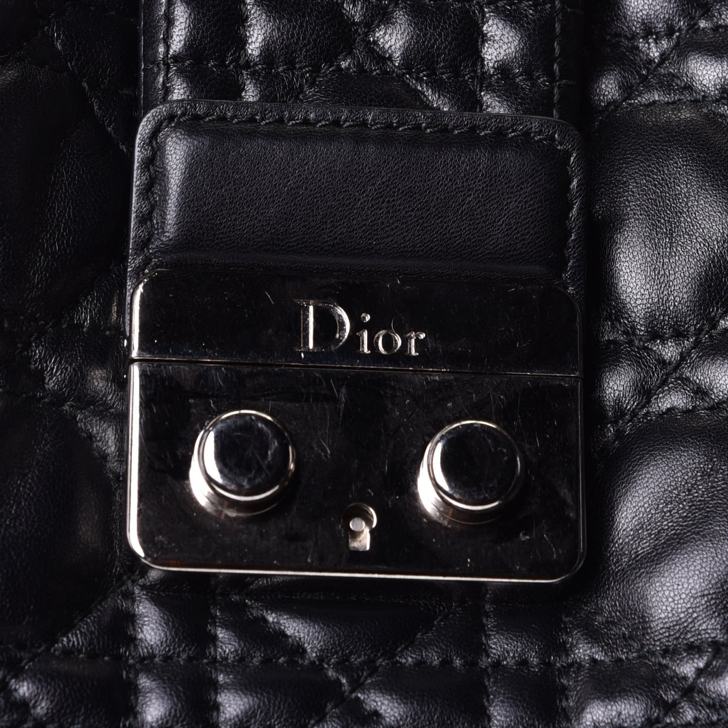 Lambskin Cannage Lock Tote Black