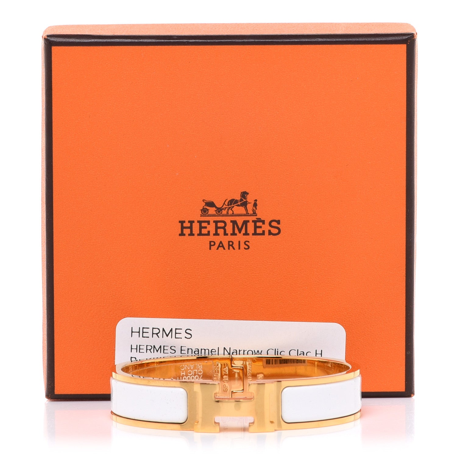 Hermes Enamel Narrow Clic Clac H Bracelet PM White 6 of 6