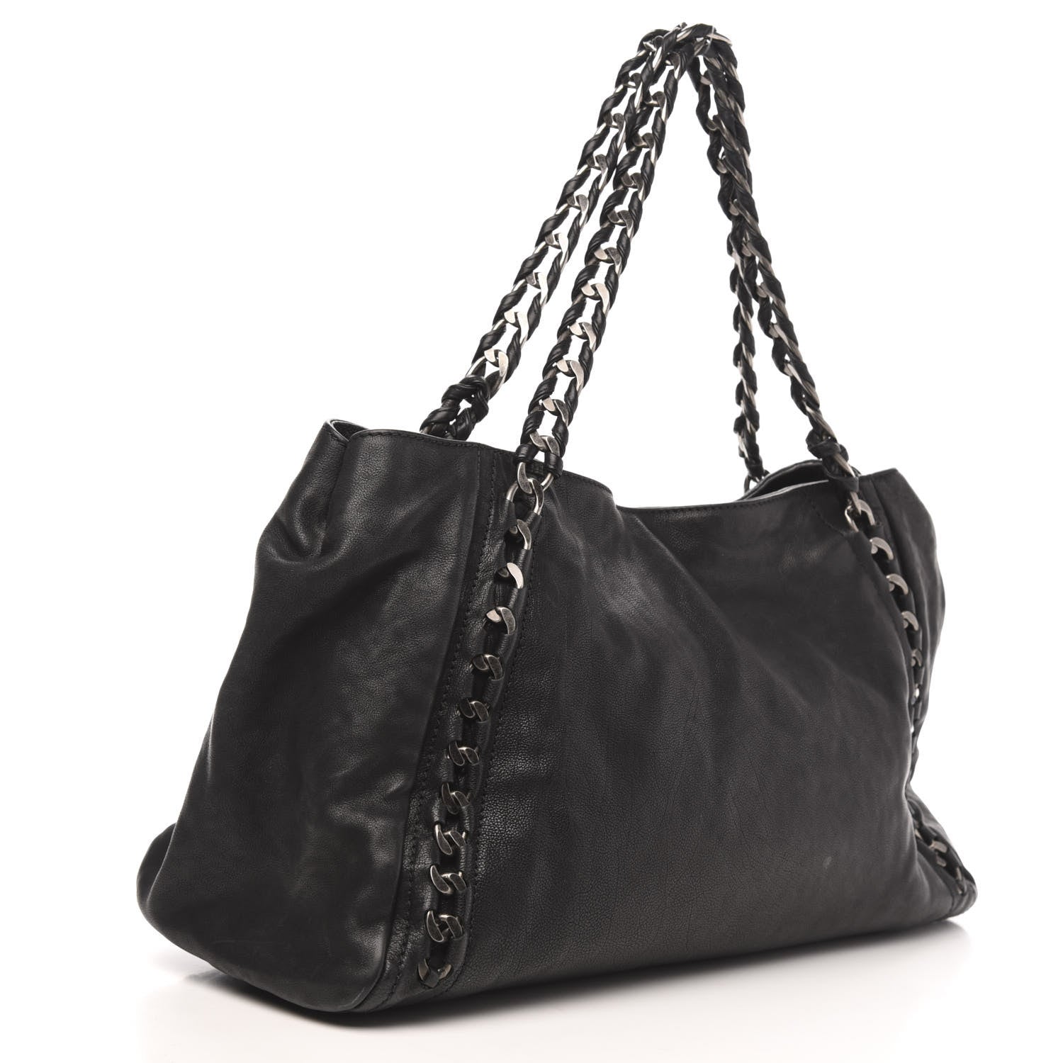Chanel Glazed Calfskin East West Modern Chain Tote Black 3 of 14