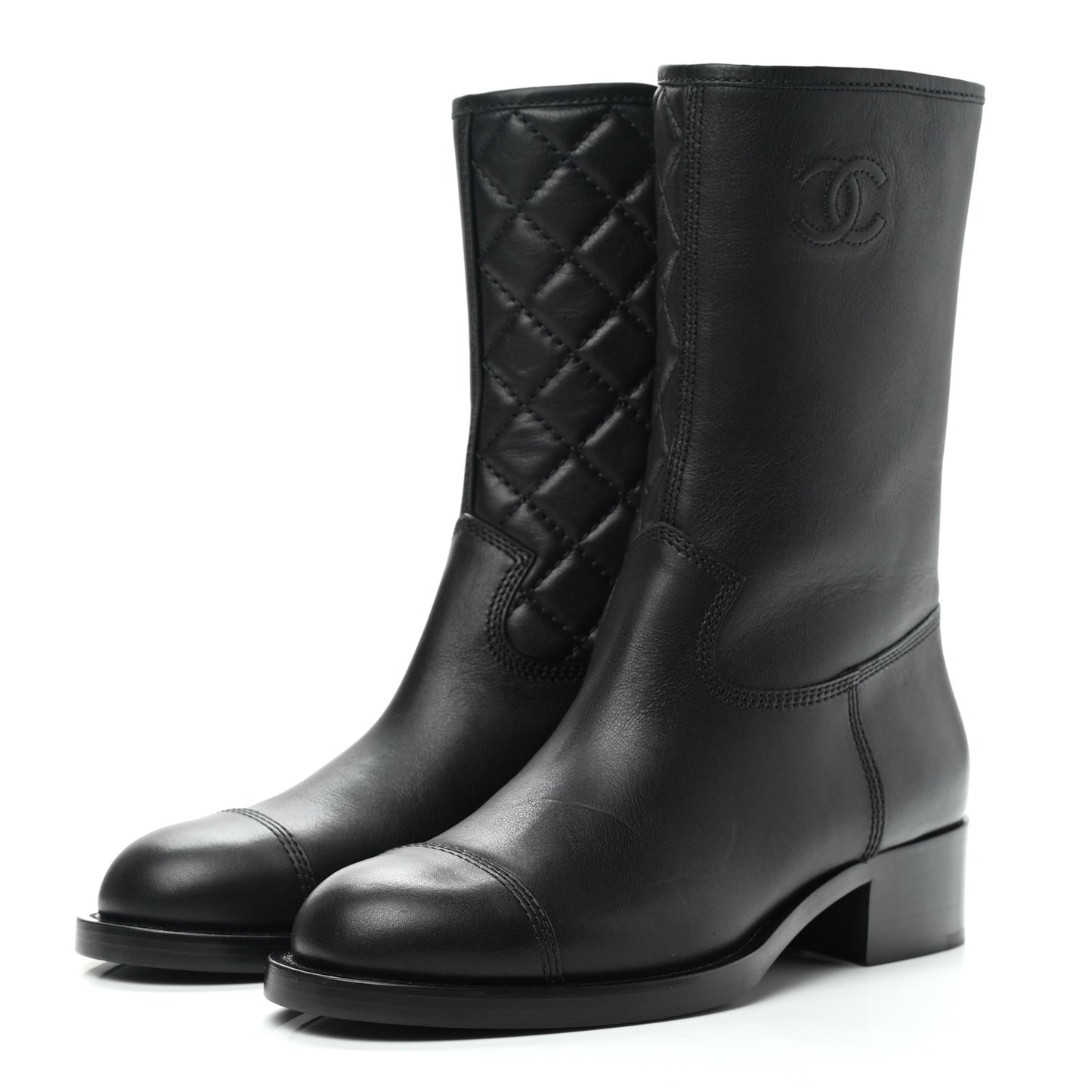 Calfskin CC Boots 39 Black