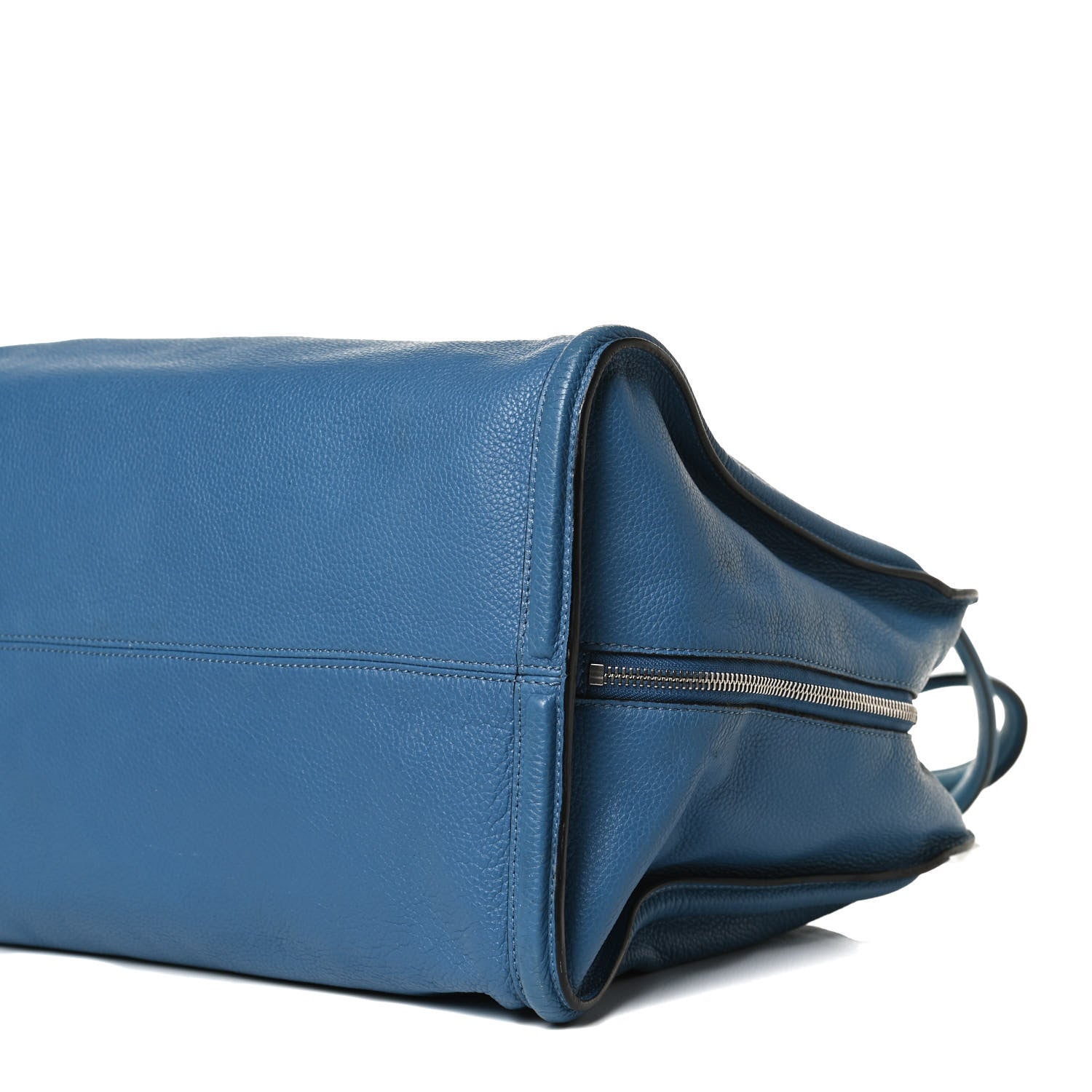 Alexander McQueen Pebbled Calfskin Large Skull Padlock Zip Around Tote Light Blue 10 of 17