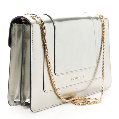 Bulgari Metallic Calfskin Serpenti Forever Crossbody Bag Silver 4 of 14