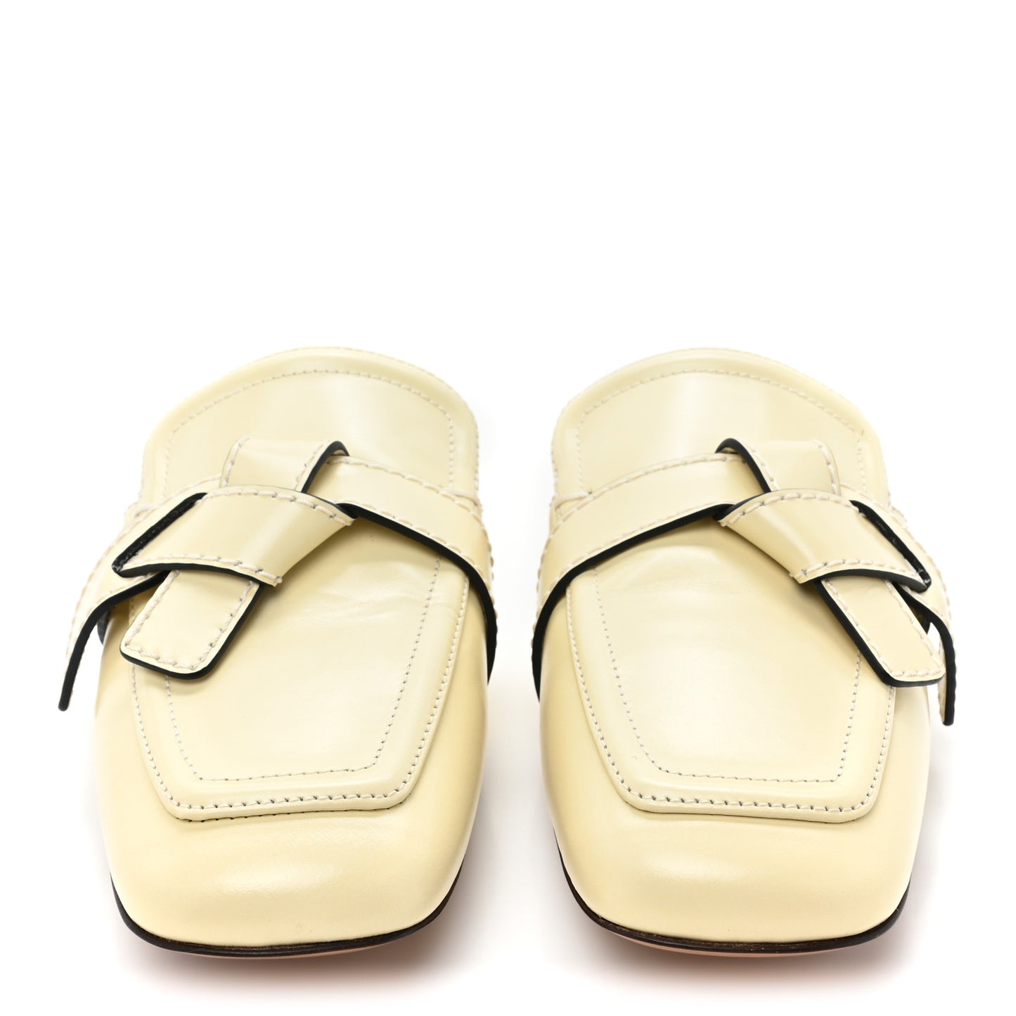 Calfskin Gate Mule Sandals 37 Milk